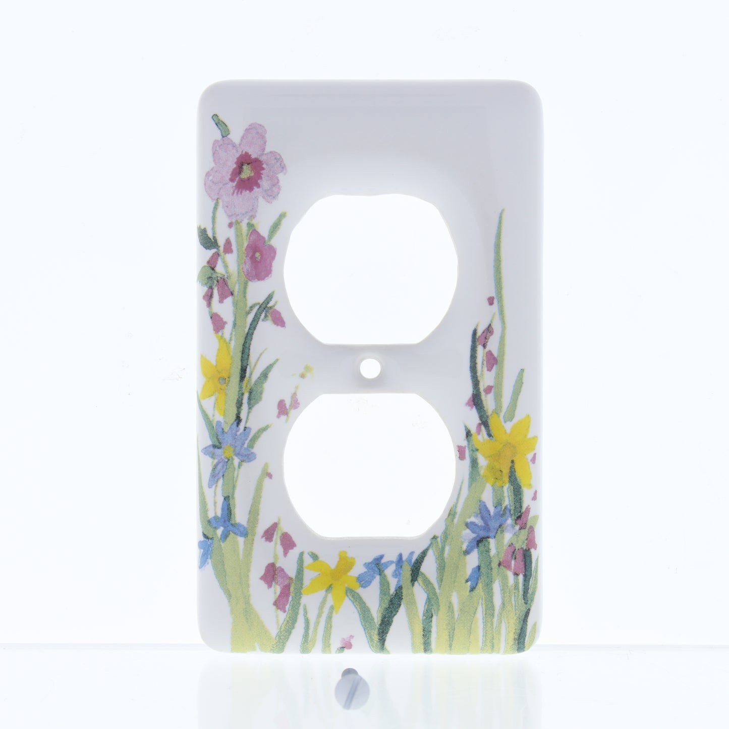 Leviton Porcelain Decorative Wildflower 1-Gang Wallplate Duplex Outlet Cover