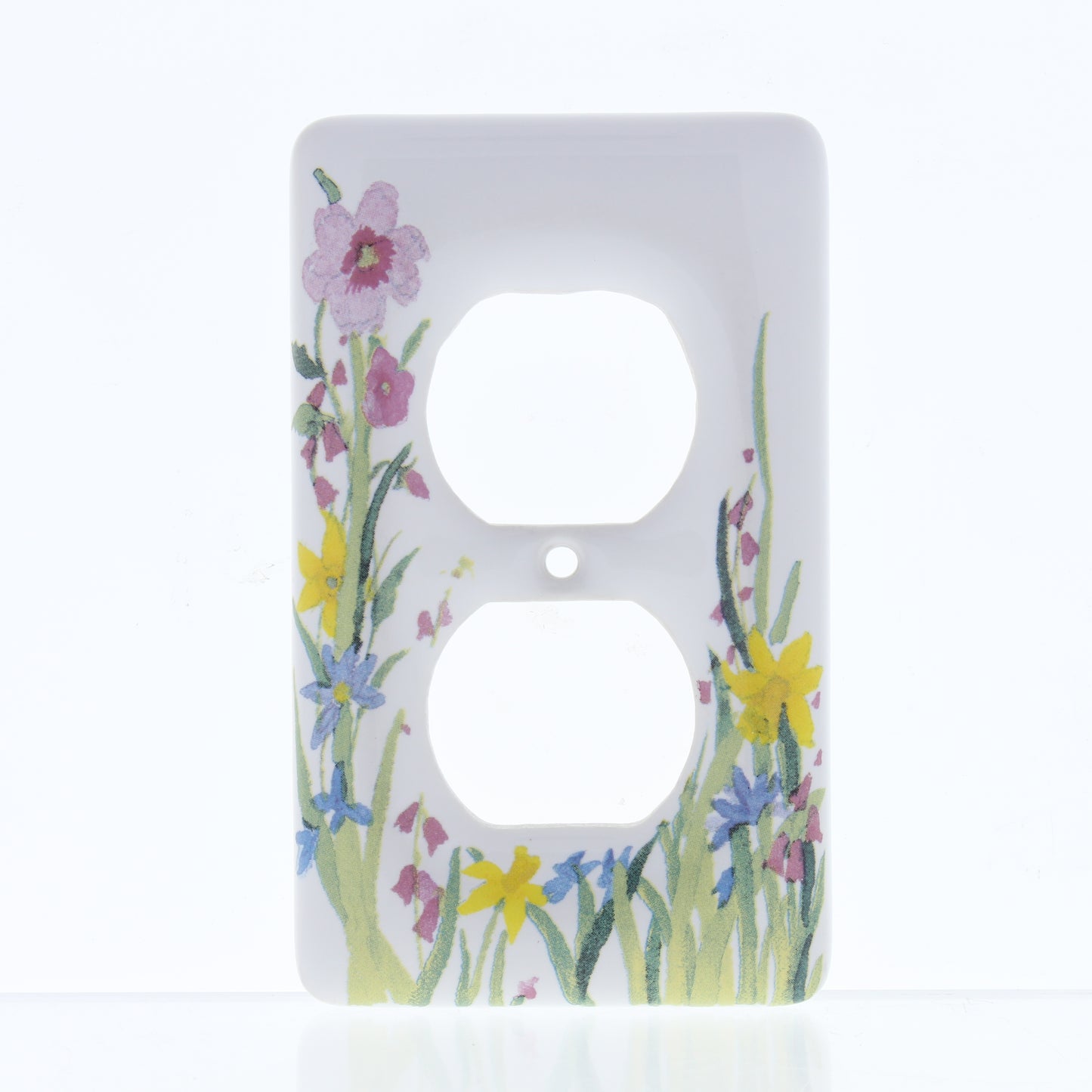 Leviton Porcelain Decorative Wildflower 1-Gang Wallplate Duplex Outlet Cover
