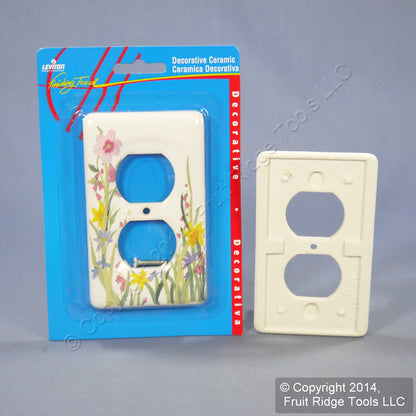 Leviton 89503-WFL Wildflower 1-Gang Duplex Ceramic Standard Wallplate Cover 10pc
