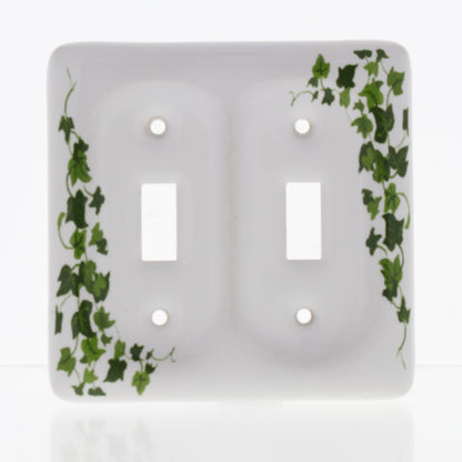 Leviton 89509-GRN Green Vine 2-Gang Toggle Ceramic Wallplate Standard Cover 5pcs