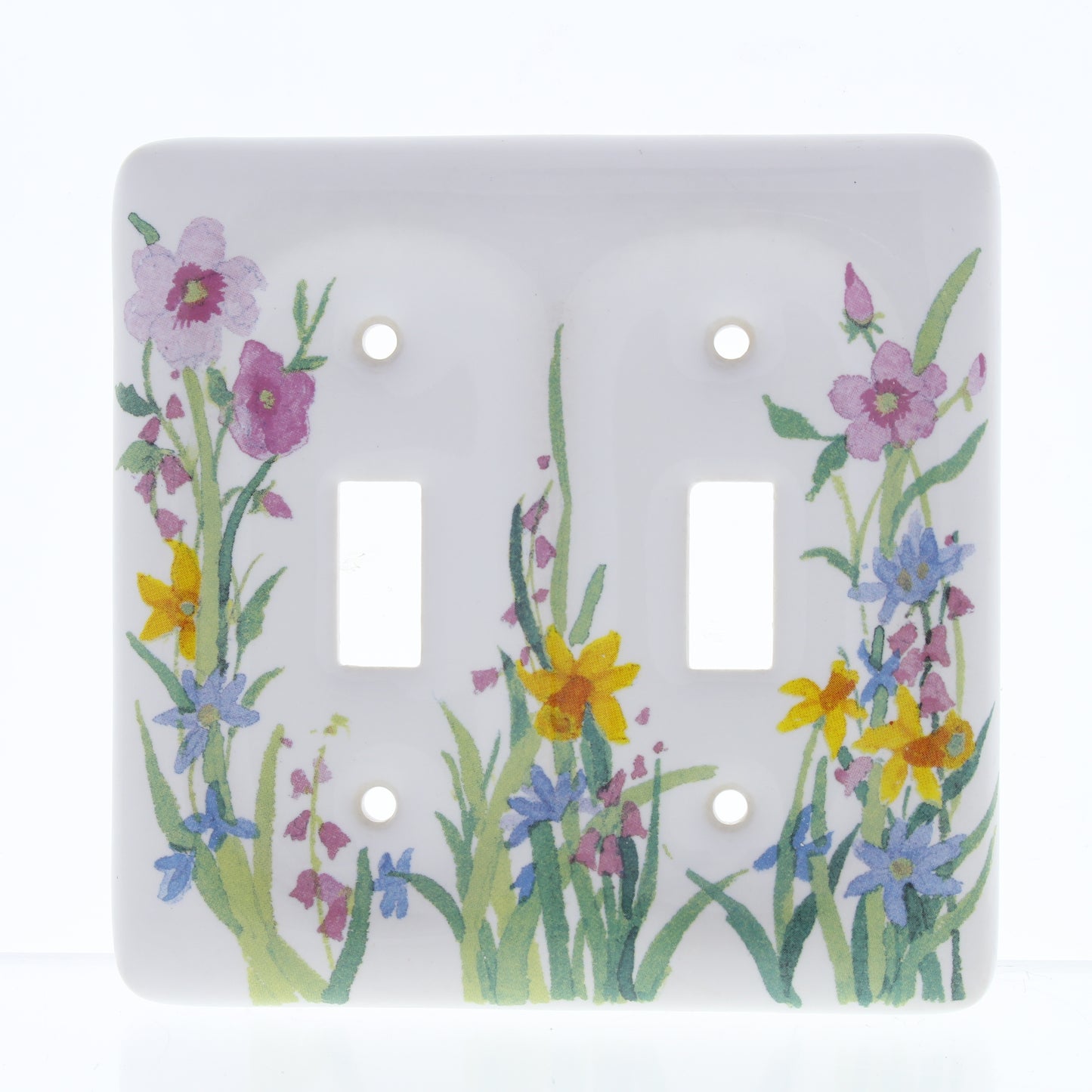Leviton 89509-WFL WildFlower 2-Gang Toggle Ceramic Standard Wallplate Cover 5pcs