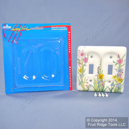Leviton Wildflower Pattern 2G Ceramic Switch Cover Toggle Wallplate 89509-WFL
