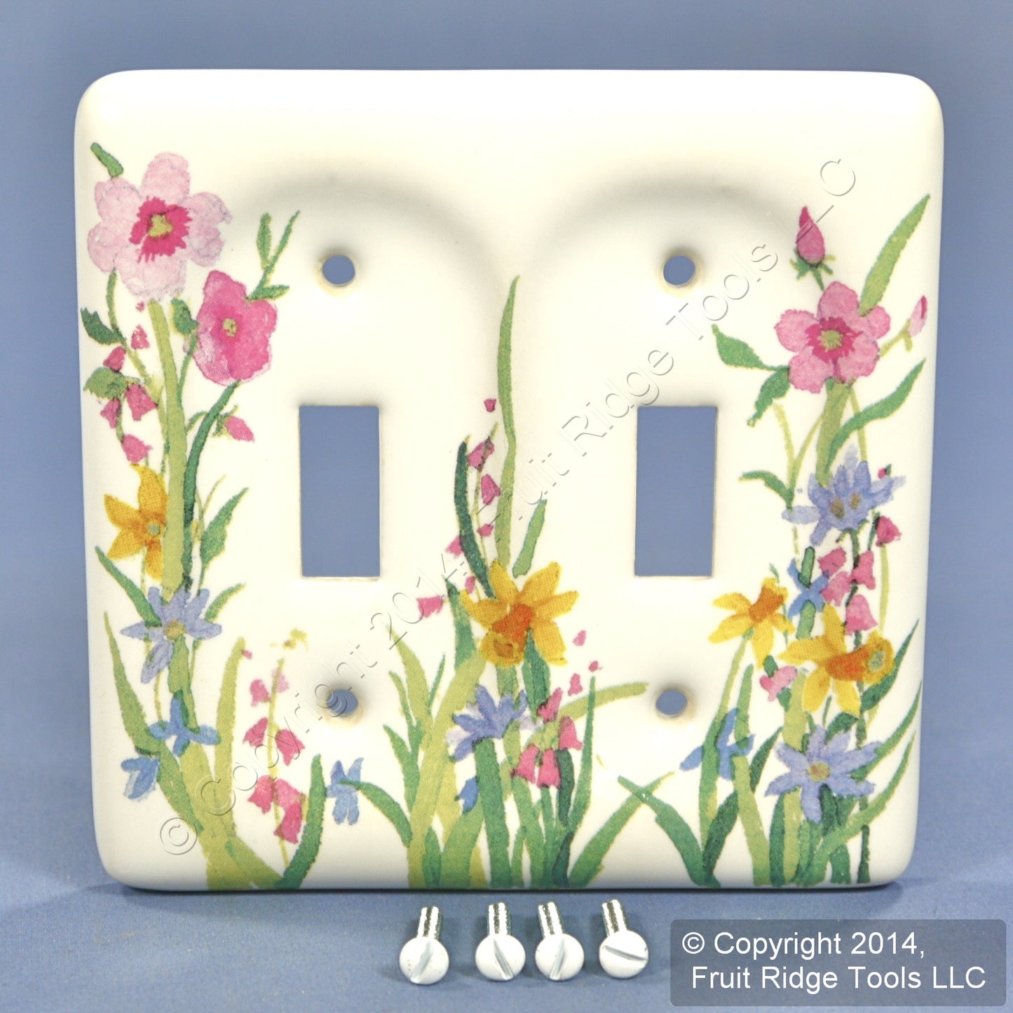 Leviton Wildflower Pattern 2G Ceramic Switch Cover Toggle Wallplate 89509-WFL