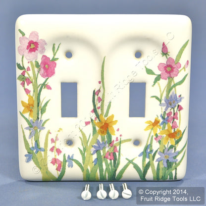 Leviton Wildflower Pattern 2G Ceramic Switch Cover Toggle Wallplate 89509-WFL