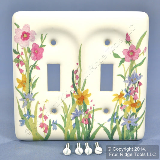 Leviton Wildflower Pattern 2G Ceramic Switch Cover Toggle Wallplate 89509-WFL