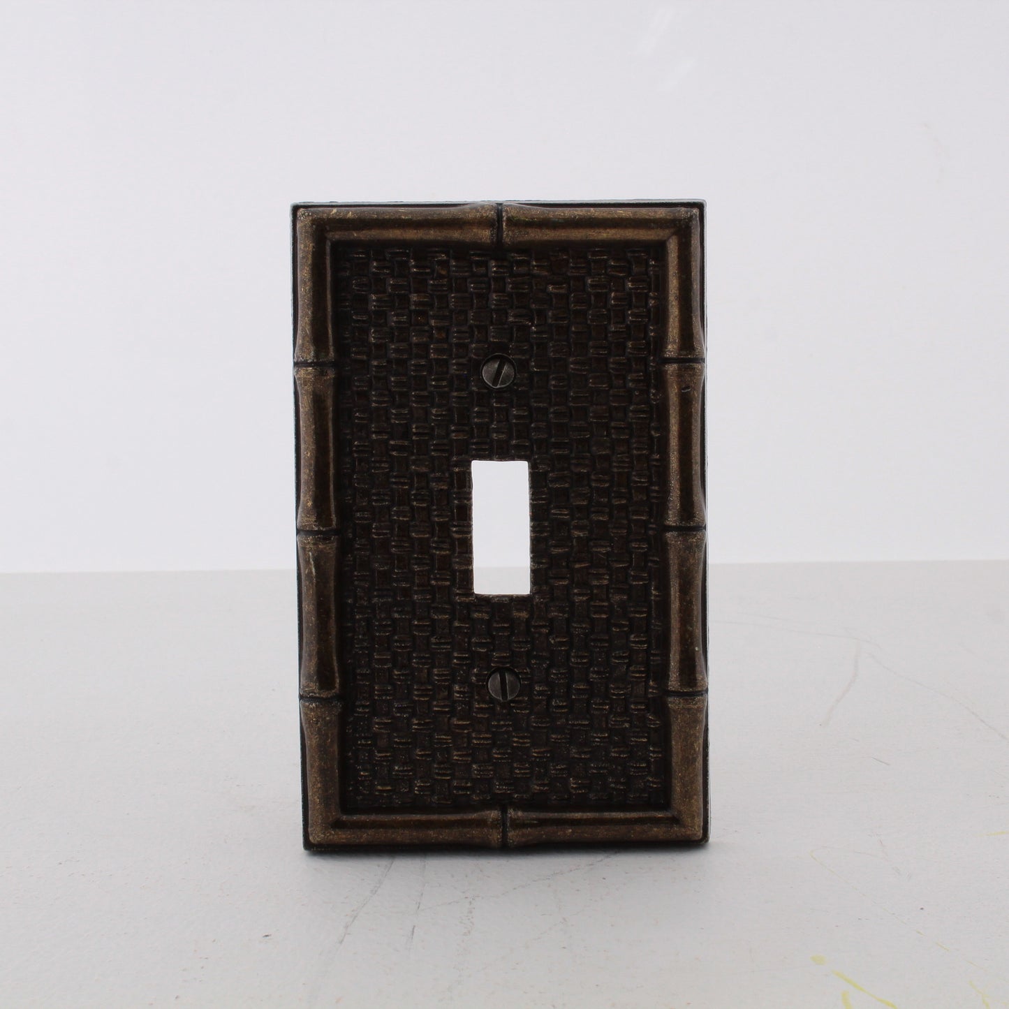 5 Leviton Brass Bamboo Tiki Metal Switch Cover Wall Plate Switchplates 89601