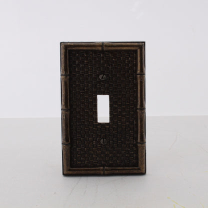 5 Leviton Brass Bamboo Tiki Metal Switch Cover Wall Plate Switchplates 89601