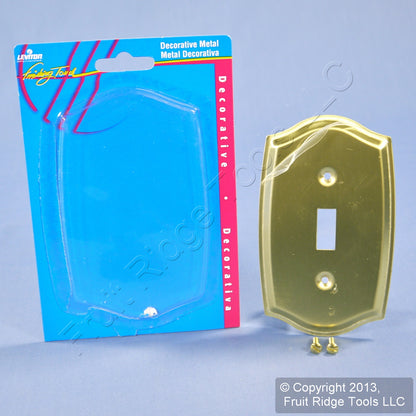 Leviton 1-Gang 89601-CBR Brass Toggle Switch Metal Oversize Wallplate Cover
