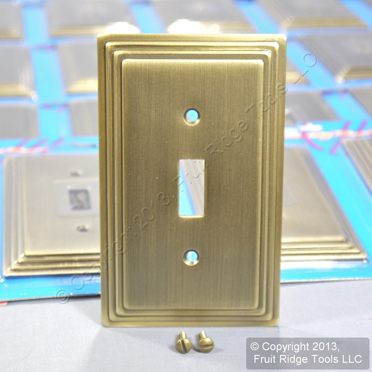 Leviton 89601-STB Brushed Brass 1-Gang Metal Switch 5.3" Cover Wallplate 50-Pack