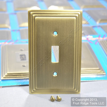 Leviton 89601-STB Brushed Brass 1-Gang Metal Switch 5.3" Cover Wallplate 50-Pack