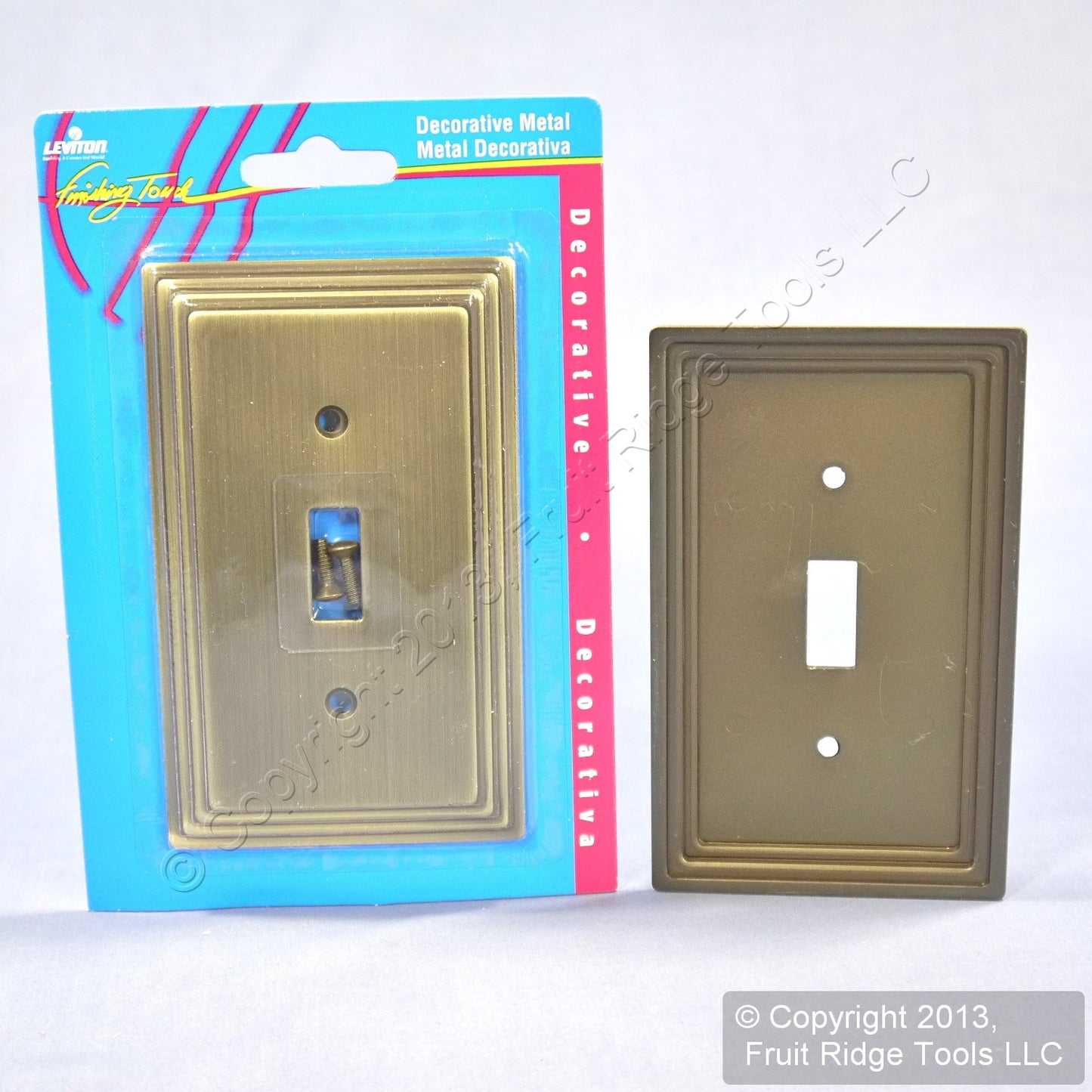 Leviton 89601-STB Brushed Brass 1-Gang Metal Switch 5.3" Cover Wallplate 50-Pack