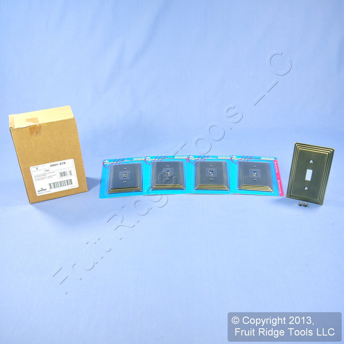 Leviton 89601-STB Brushed Brass 1-Gang Toggle Metal Oversize Wallplate Cover 5pc