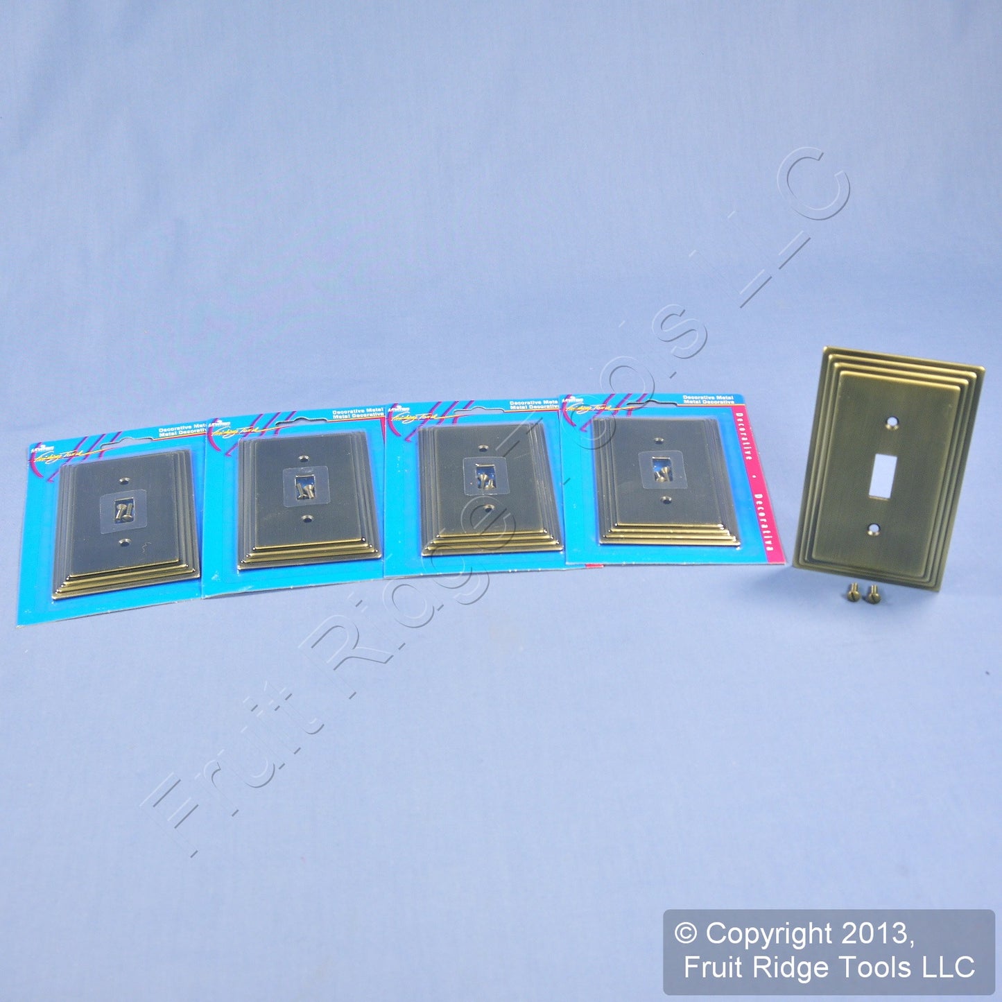 Leviton 89601-STB Brushed Brass 1-Gang Toggle Metal Oversize Wallplate Cover 5pc