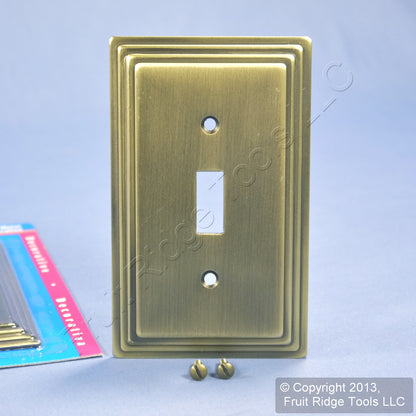 Leviton 89601-STB Brushed Brass 1-Gang Toggle Metal Oversize Wallplate Cover 5pc