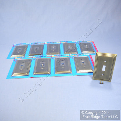 10 Leviton Brushed Brass Metal Switch Cover Wallplate Switchplates 89601-STB