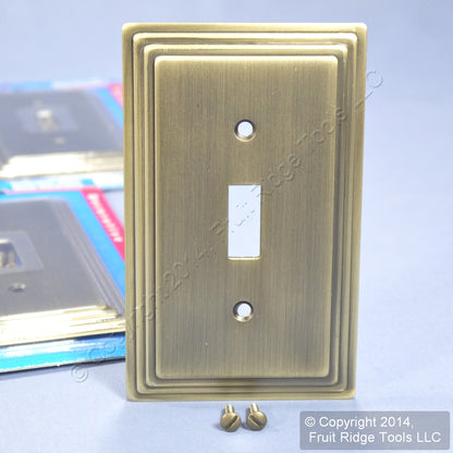 10 Leviton Brushed Brass Metal Switch Cover Wallplate Switchplates 89601-STB