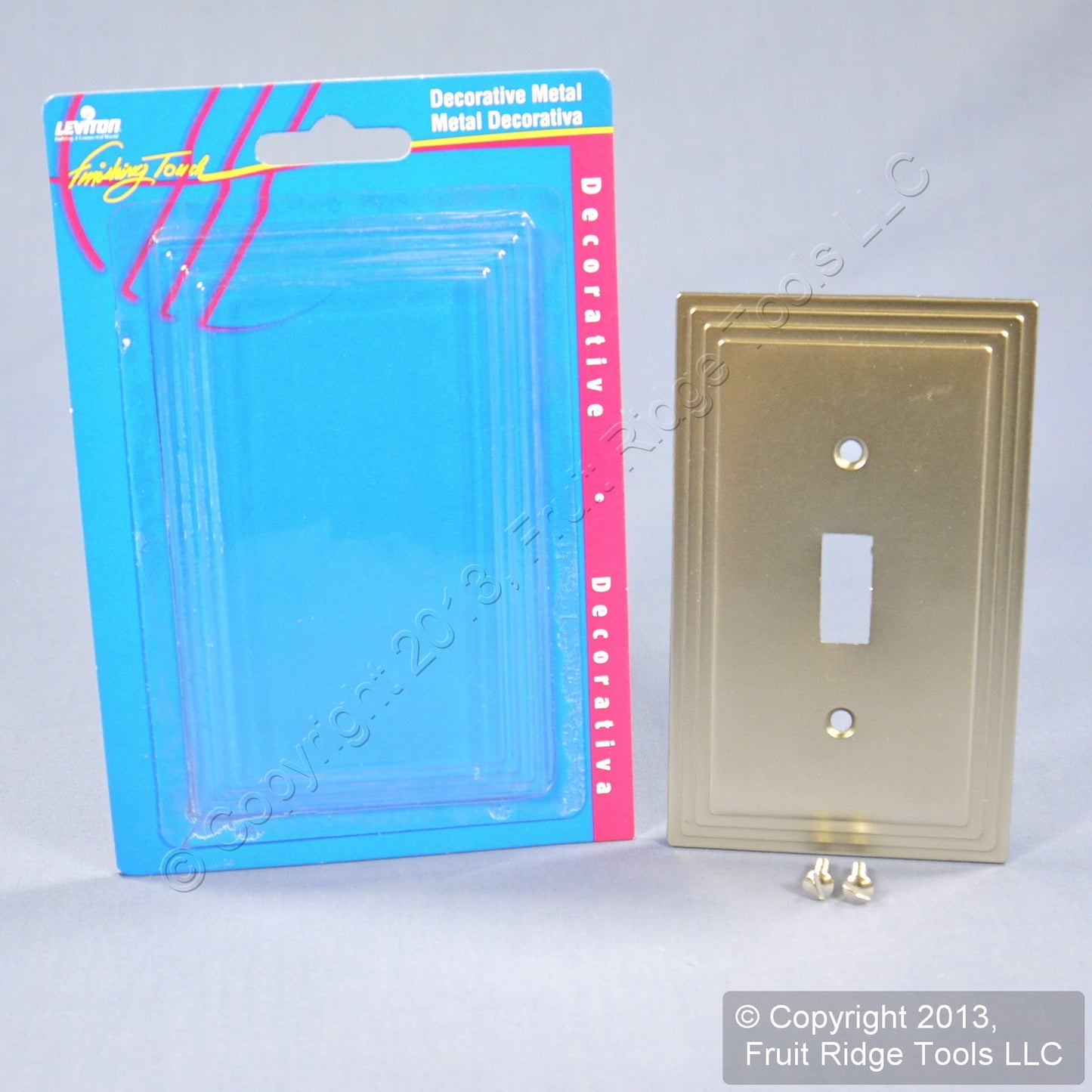 Leviton 89601-STC Brushed Chrome 1-Gang Toggle Metal Oversize Wallplate Cover