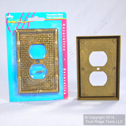 Leviton 89603 Brass Tiki Bamboo Receptacle Wallplate Duplex Outlet Covers 50pk