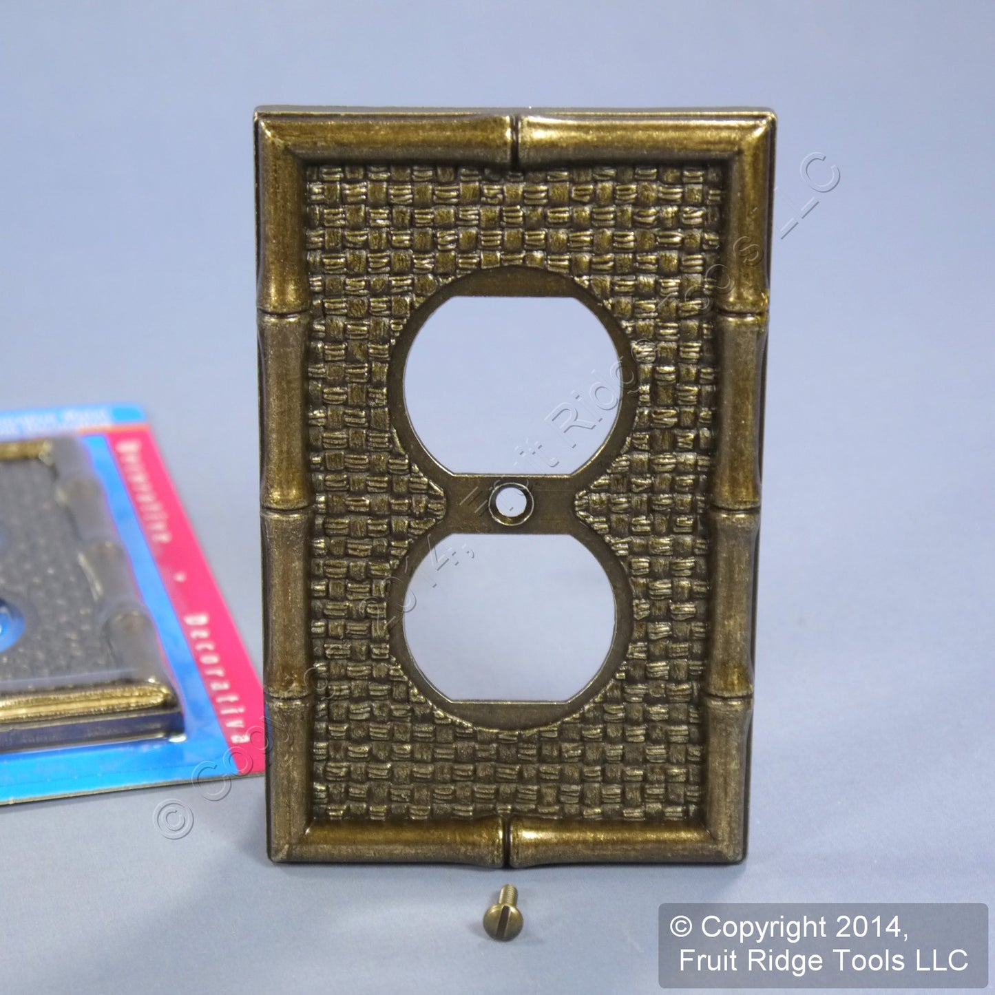 5 Leviton Brass Tiki Bamboo Receptacle Wallplates Duplex Outlet Covers 89603