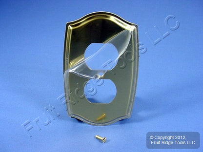 Leviton 89603-CBR Brass 1-Gang Metal Duplex Outlet Oversize Wallplate Cover