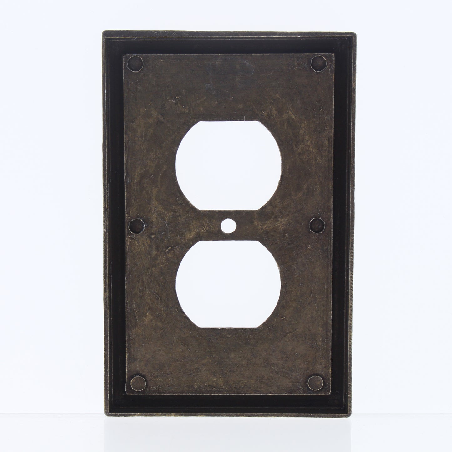 Leviton 89603 Tiki Bamboo 1-Gang Metal Duplex Outlet Wallplate Cover Plate