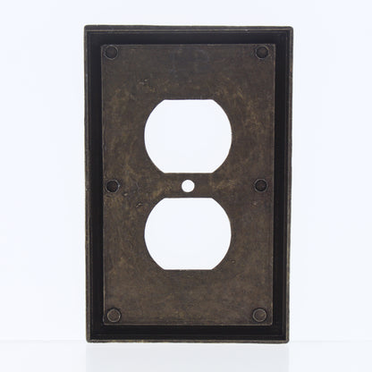Leviton 89603 Tiki Bamboo 1-Gang Metal Duplex Outlet Wallplate Cover Plate