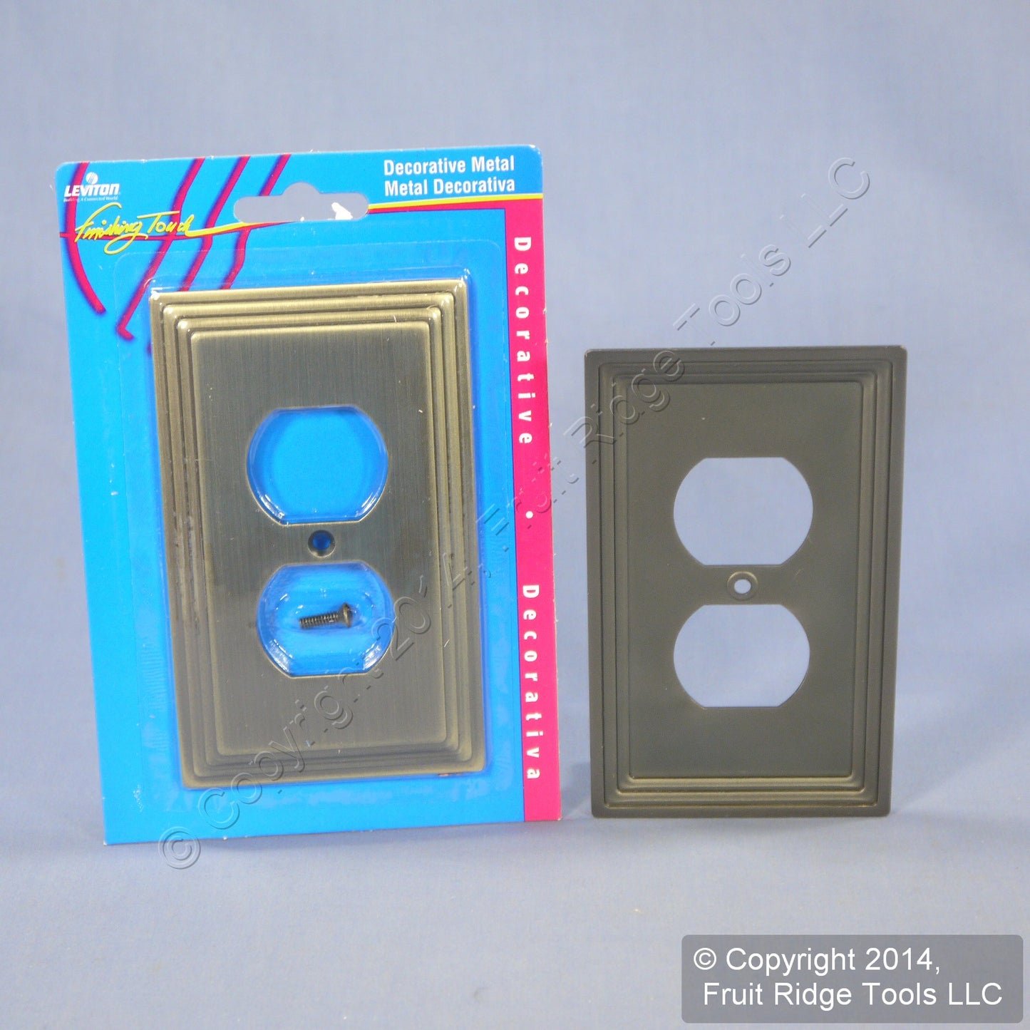 Leviton 89603-STB Metal Brushed Brass 1-Gang Wallplate Duplex Outlet Cover 10pcs