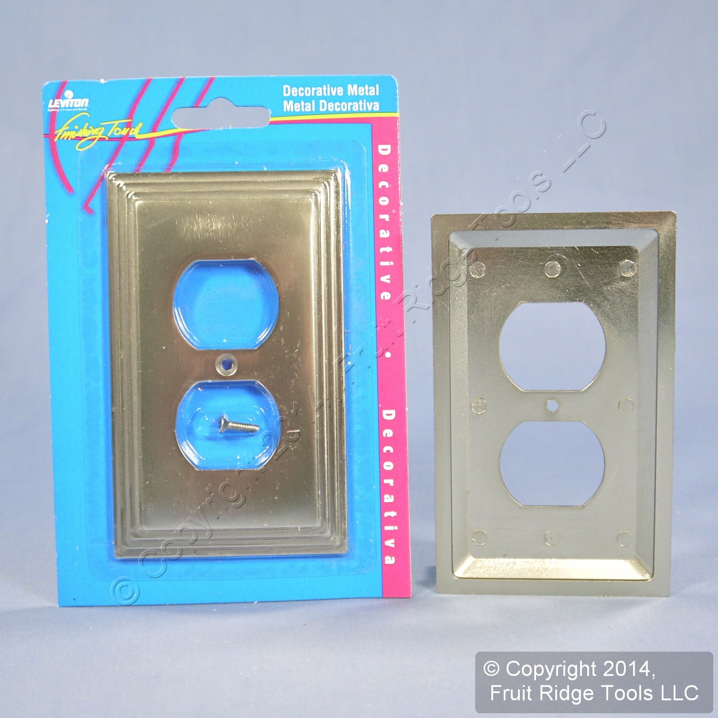 Leviton 89603-STC Brushed Chrome 1-Gang Duplex Metal Oversize Wallplates 50pcs