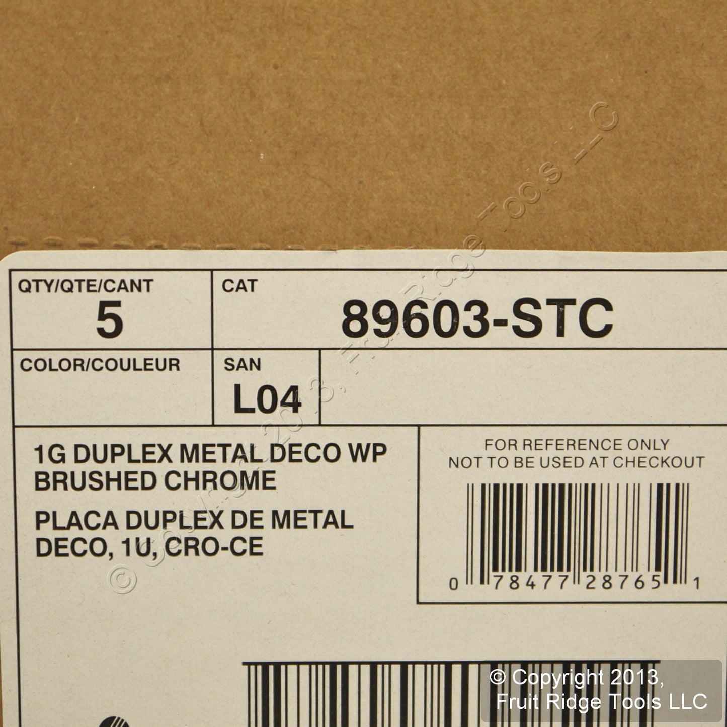 Leviton 89603-STC Brushed Chrome 1-Gang Duplex Metal Oversize Wallplates 5pcs