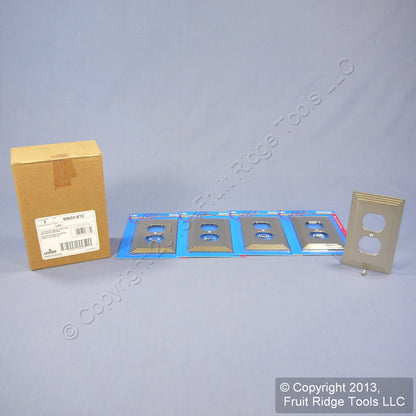 Leviton 89603-STC Brushed Chrome 1-Gang Duplex Metal Oversize Wallplates 5pcs