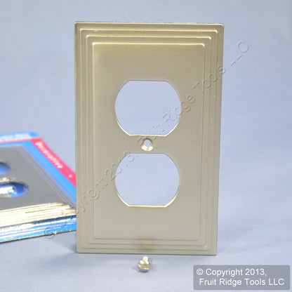 Leviton 89603-STC Brushed Chrome 1-Gang Duplex Metal Oversize Wallplates 5pcs