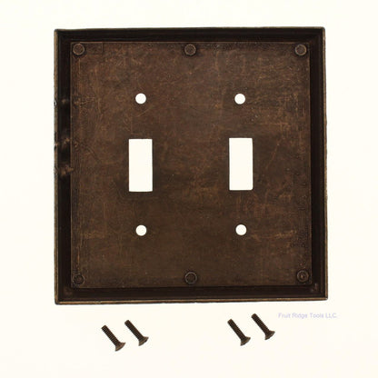 Leviton Antique Brass Finish Tiki Bamboo 2-Gang Switch Cover Plate Switchplate