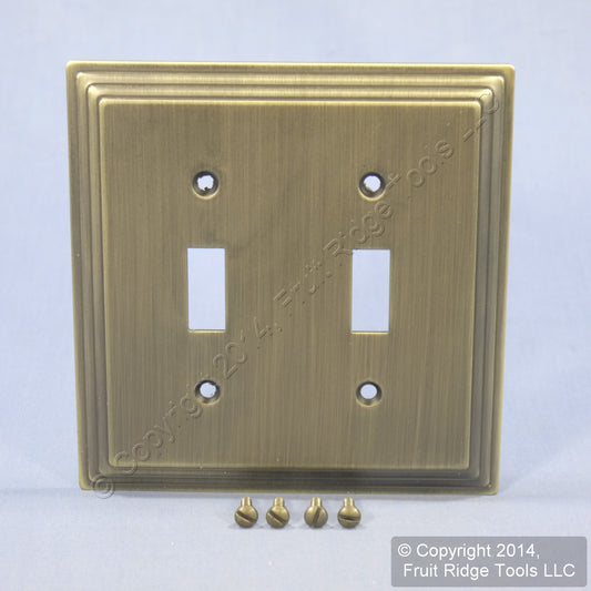 Leviton Brushed Midway Stepped Brass Plated Switch Cover Wallplate 89609-STB