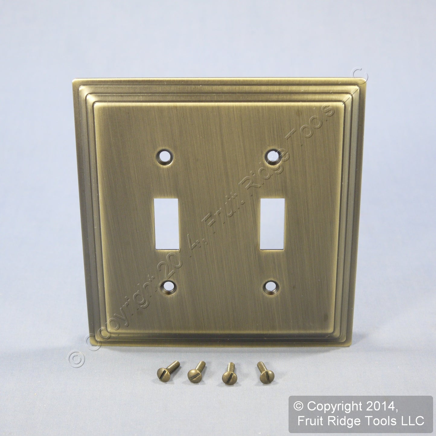 Leviton 89609-STB 2-Gang Brushed Brass Stepped Metal Switch Cover Wallplate 10pc