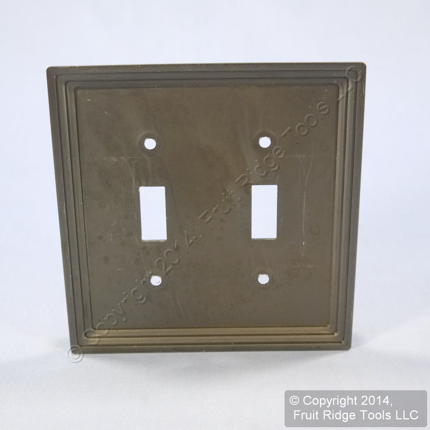 Leviton 89609-STB 2-Gang Brushed Brass Stepped Metal Switch Cover Wallplate 10pc