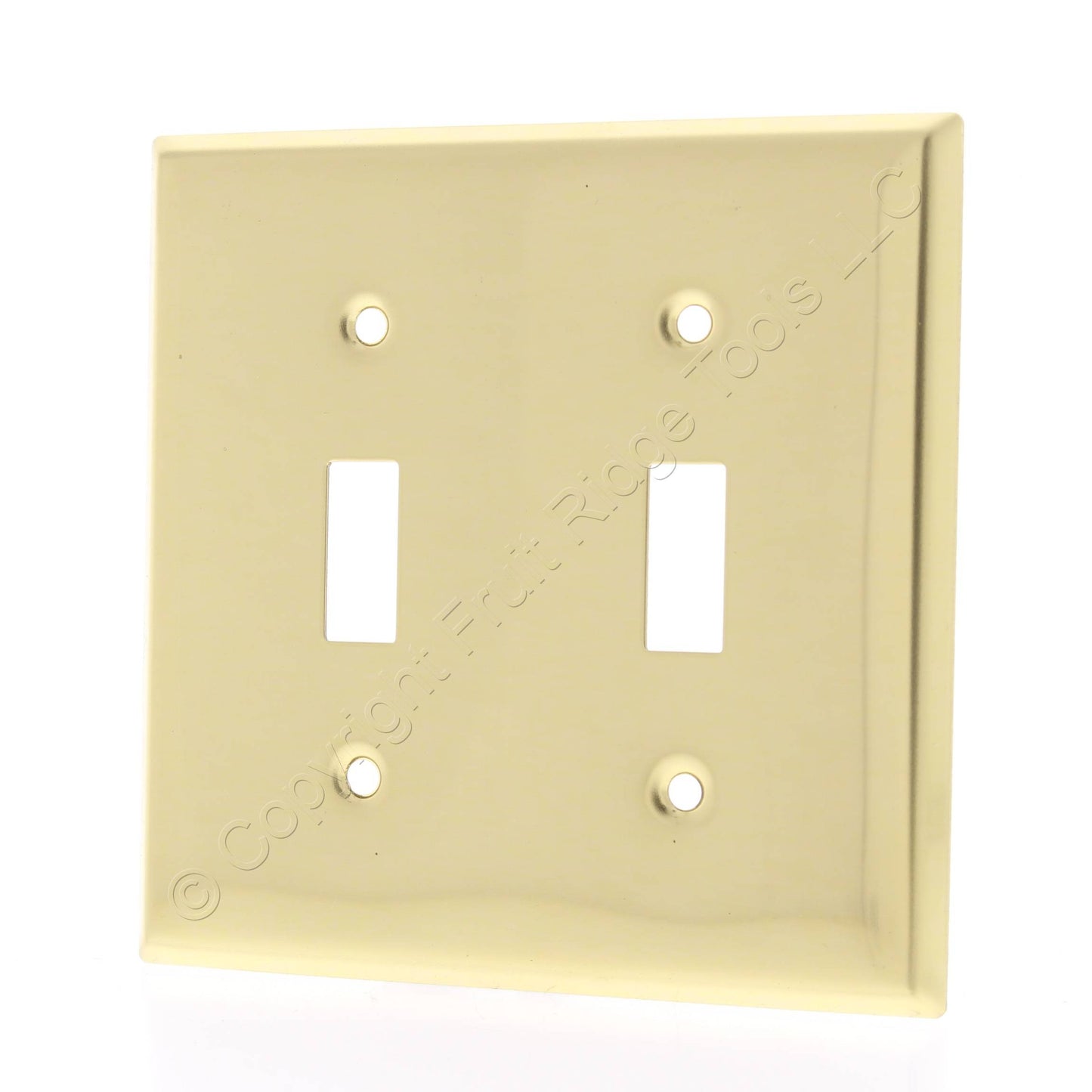 Leviton 89709 Brass Finished Steel 2-Gang Standard Toggle Switch Wallplate Cover