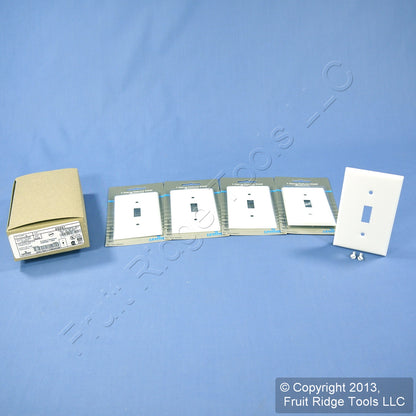 Leviton 89991 White 1-Gang Toggle Painted Metal Standard Wallplate Cover 5-pack
