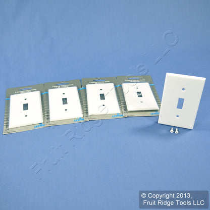 Leviton 89991 White 1-Gang Toggle Painted Metal Standard Wallplate Cover 5-pack