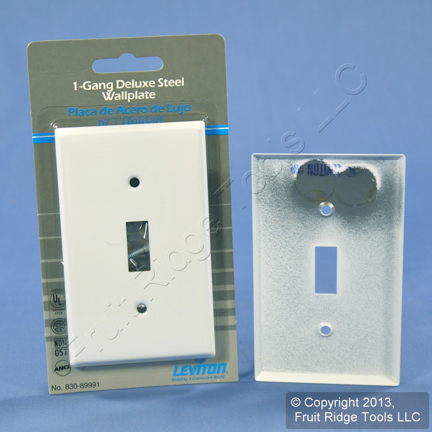 Leviton 89991 White 1-Gang Toggle Painted Metal Standard Wallplate Cover 5-pack