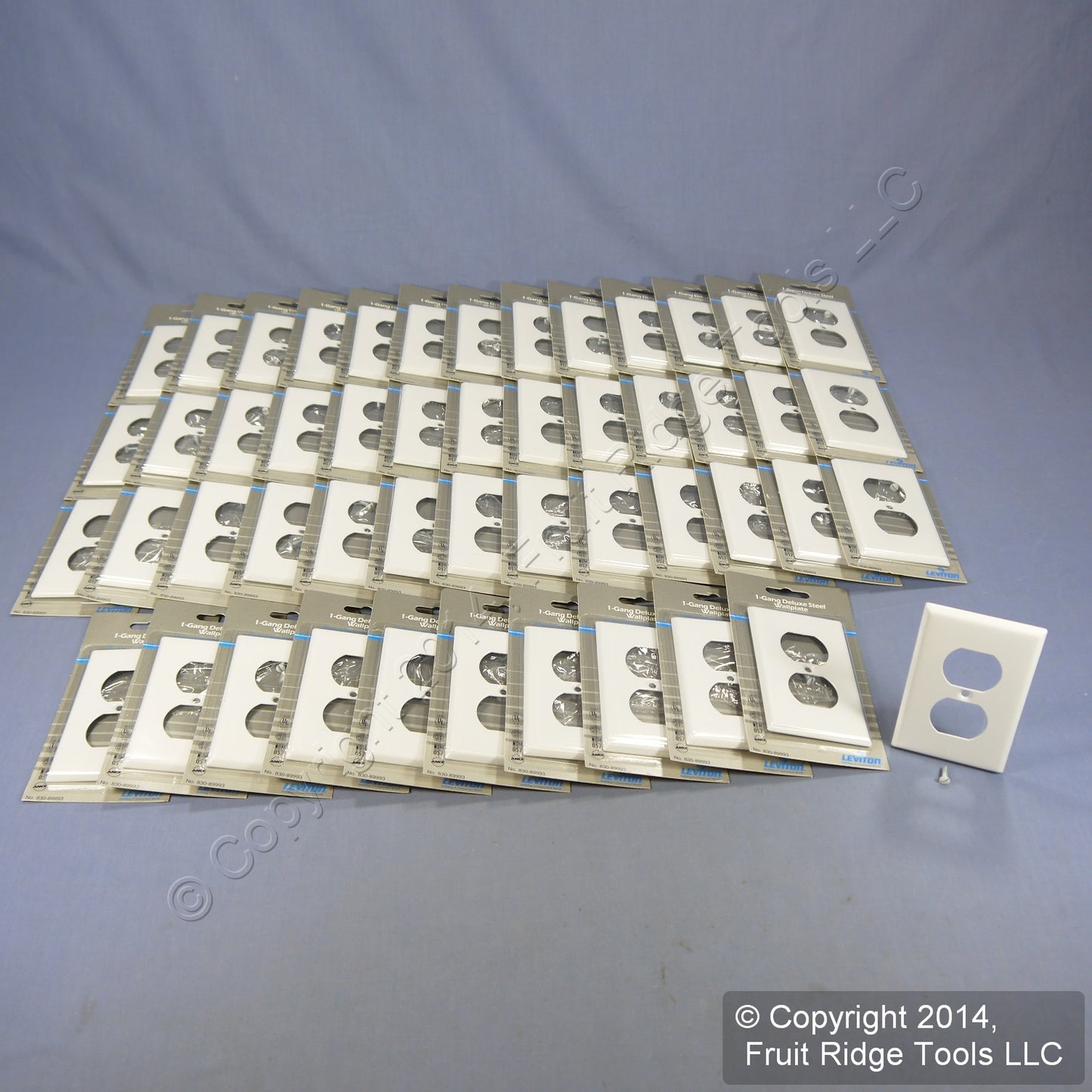Leviton 89993 White 1-Gang Duplex Painted Metal Standard Wallplate Cover 50-pack