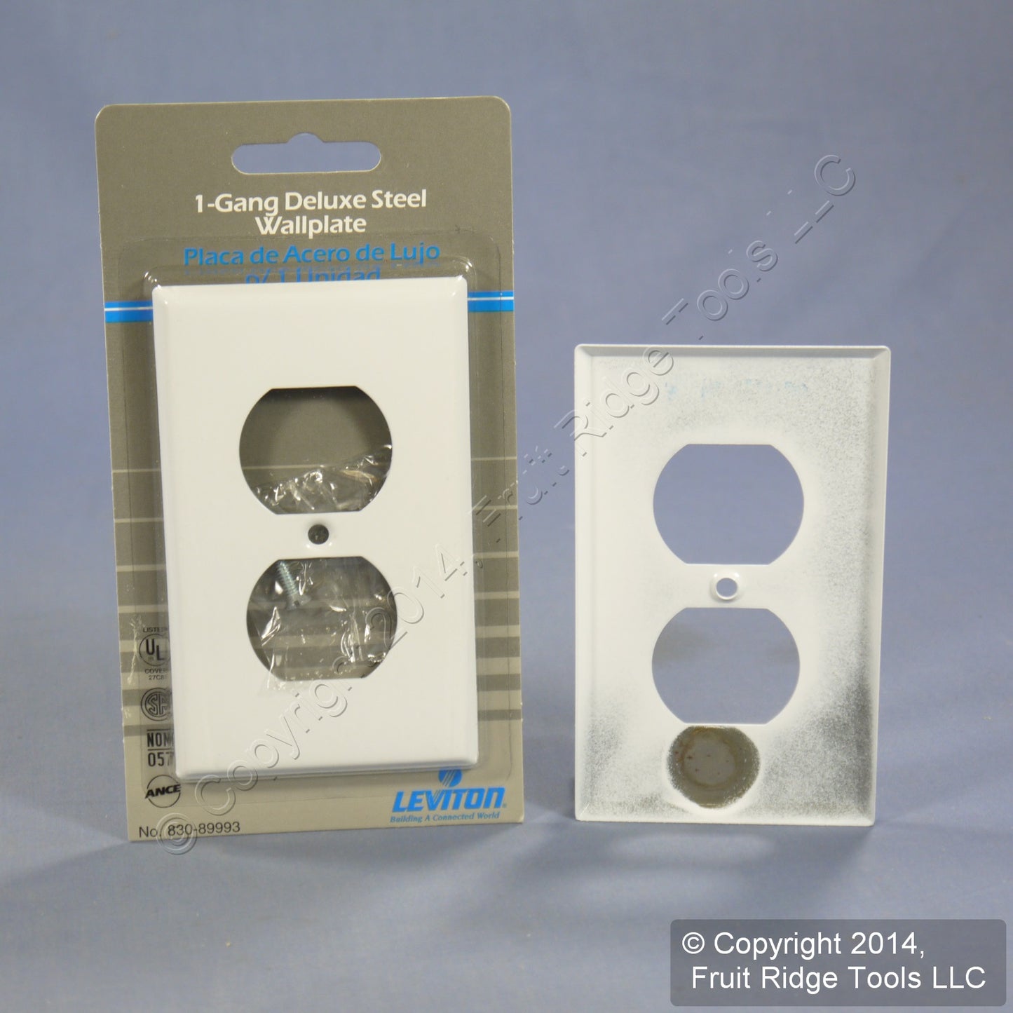 Leviton 89993 White 1-Gang Duplex Painted Metal Standard Wallplate Cover 50-pack
