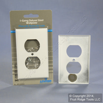 Leviton 89993 White 1-Gang Duplex Painted Metal Standard Wallplate Cover 50-pack