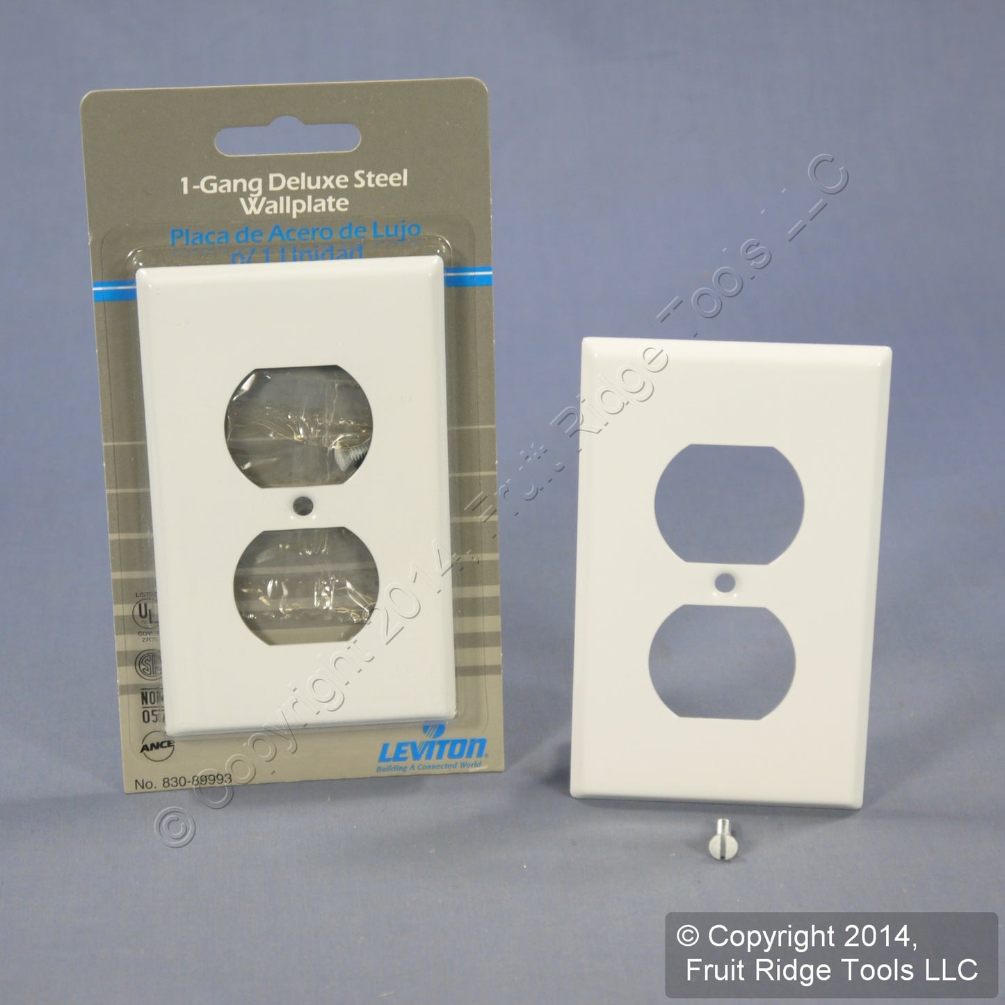 Leviton 89993 White 1-Gang Duplex Painted Metal Standard Wallplate Cover 10-pack