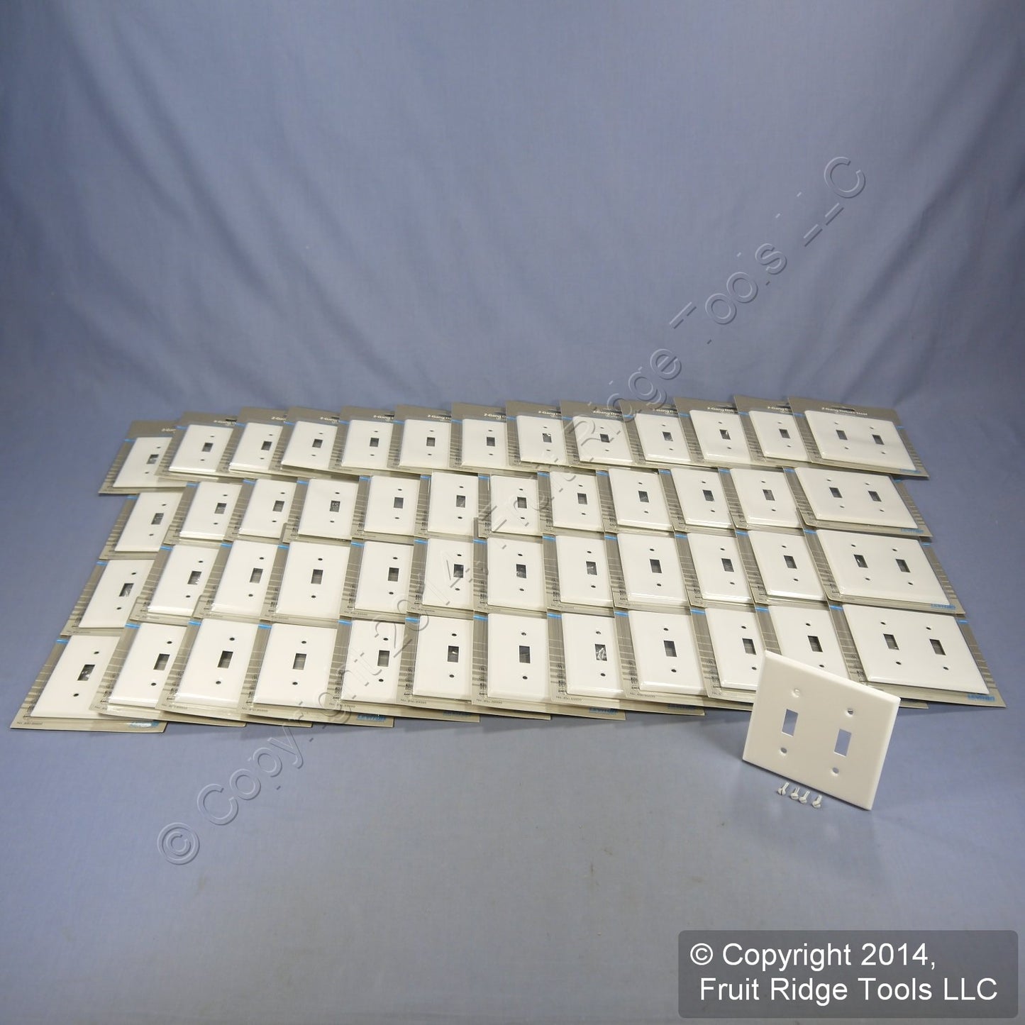 Leviton 89999 White Steel 2-Gang Toggle Switch Wallplate Metal Covers 50-Pack