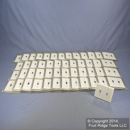 Leviton 89999 White Steel 2-Gang Toggle Switch Wallplate Metal Covers 50-Pack