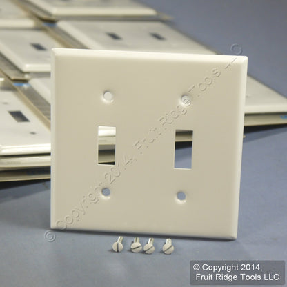 Leviton 89999 White Steel 2-Gang Toggle Switch Wallplate Metal Covers 50-Pack