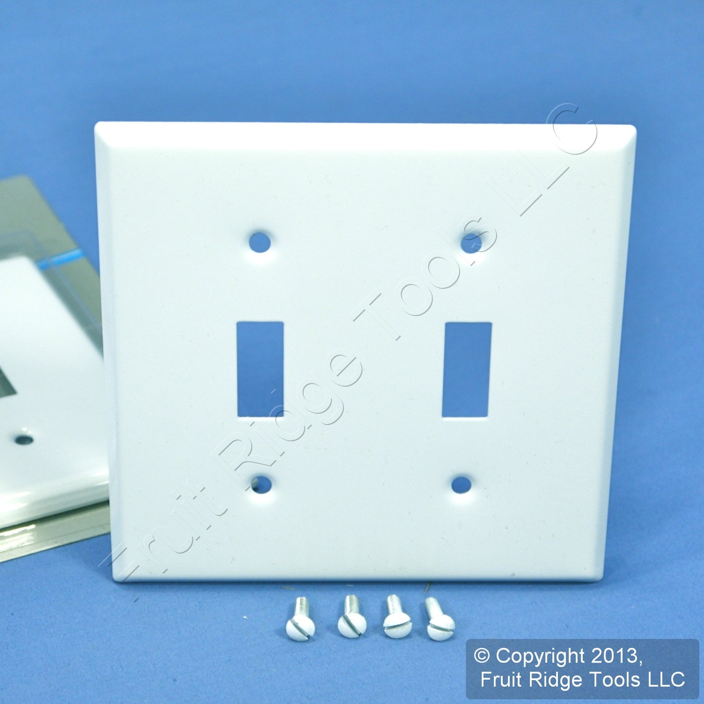 Leviton 89999 White 2-Gang Toggle Painted Metal Standard Wallplate Cover 5-pack
