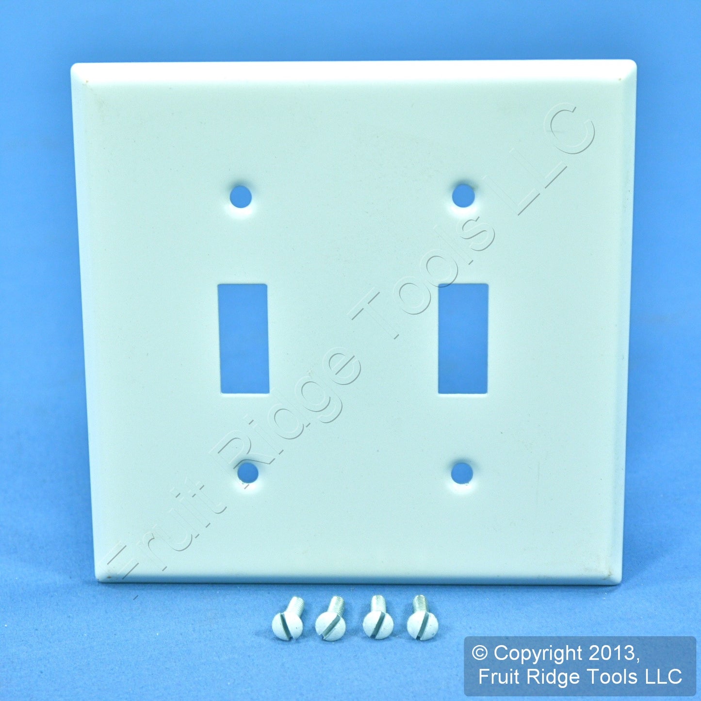 Leviton 89999 White 2-Gang Toggle Switch Painted Metal Standard Wallplate Cover
