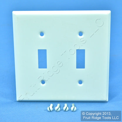 Leviton 89999 White 2-Gang Toggle Switch Painted Metal Standard Wallplate Cover
