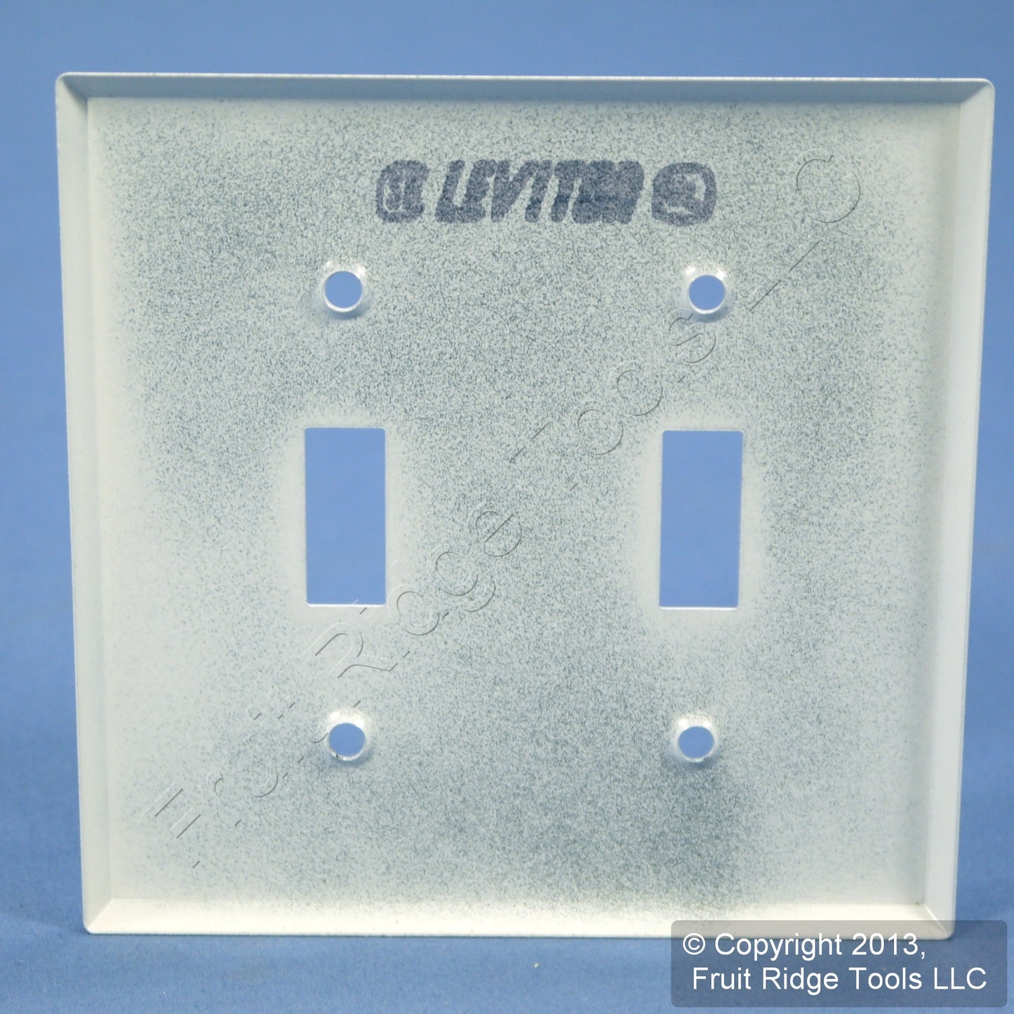 Leviton 89999 White 2-Gang Toggle Switch Painted Metal Standard Wallplate Cover